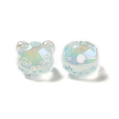 UV Plating Rainbow Iridescent Acrylic Beads PACR-M002-03-1