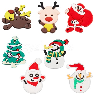 84Pcs 7 Styles Christmas Theme PVC Cabochons FIND-SC0011-36-1