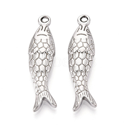 304 Stainless Steel Fish Pendants STAS-T069-14P-1