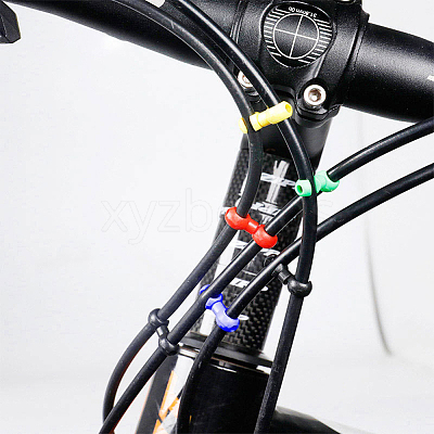 40Pcs 2 Colors Resin Bicycle Cable Buckles FIND-HY0002-91-1
