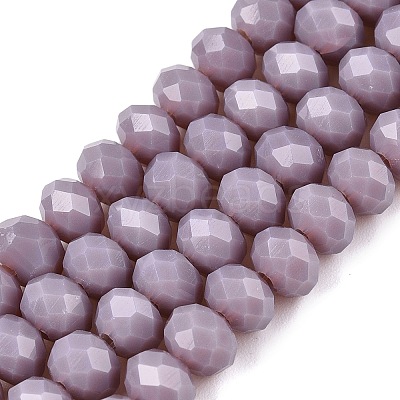 Opaque Solid Color Imitation Jade Glass Beads Strands EGLA-A044-P6mm-D13-1