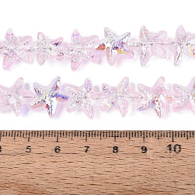 Electroplate Transparent Glass Beads Strands EGLA-Q136-01A-10-1