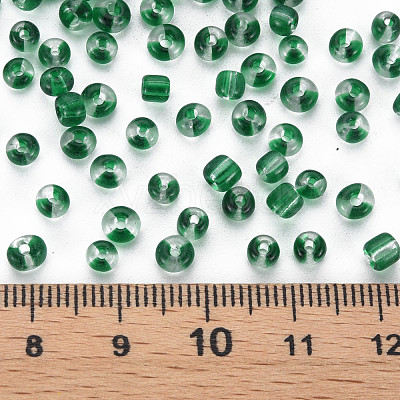 6/0 Transparent Two Tone Glass Seed Beads SEED-T006-01C-C09-1