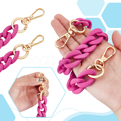 Acrylic Twisted Chain Bag Chains PURS-WH0006-09-1