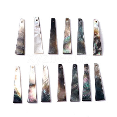 Natural Black Lip Shell Pendants SHEL-P015-03-1