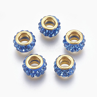 Handmade Polymer Clay European Beads CLAY-O002-01G-1
