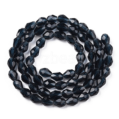Transparent Glass Bead Strands GLAA-R024-6x8mm-13-1
