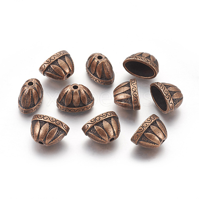 Tibetan Style Alloy Bead Cones X-TIBE-976-R-FF-1