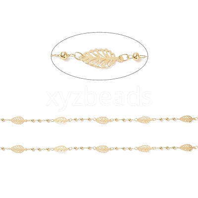 Brass Leaf Link Chains CHC-P009-06G-1