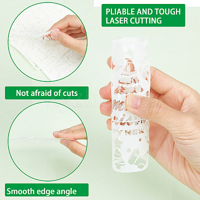 2 Sets 2 Styles PET Hollow Out Plastic Drawing Painting Stencils Templates AJEW-GF0006-91D-1