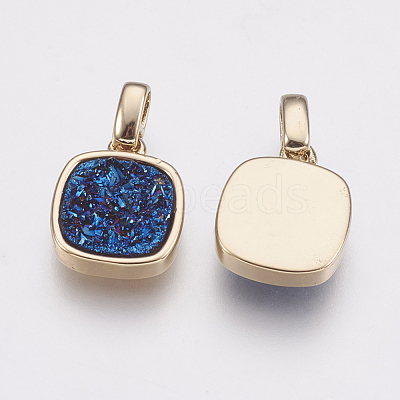 Natural Druzy Agate Pendants KK-G343-12C-G-1