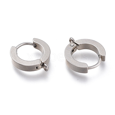 Tarnish Resistant 304 Stainless Steel Huggie Hoop Earrings Findings X-STAS-I167-01A-P-1