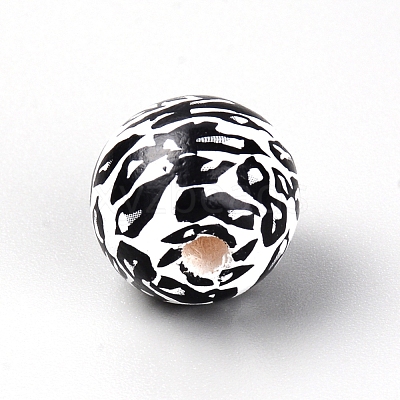 Spary Painted Natural Theaceae Wood Beads WOOD-TAC0007-08-1