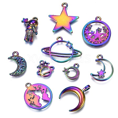 Rainbow Color Alloy Pendants PALLOY-S180-193-NR-1