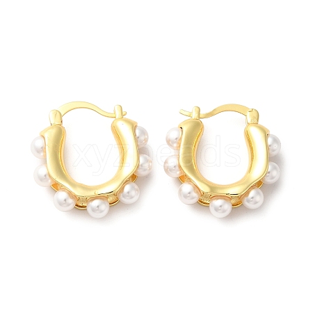 Plastic Pearl Beaded Hoop Earrings EJEW-Q024-04G-1