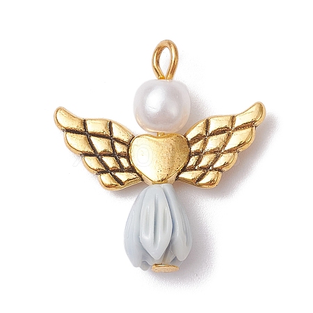 Resin Imitation Pearl Pendants PALLOY-JF02565-02-1