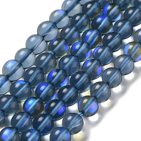 Synthetic Moonstone Beads Strands G-P528-J02-23-1