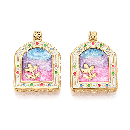 304 Stainless Steel Enamel Pendants STAS-T068-18A-1