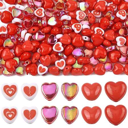 240Pcs 6 Styles Opaque Acrylic Beads SACR-FS0001-41-1