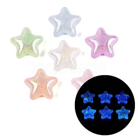 UV Plating Transparent Acrylic Beads OACR-N162-06-1