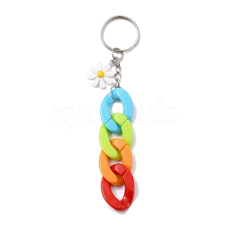 Acrylic Curb Chain Keychain KEYC-JKC00633-04-1