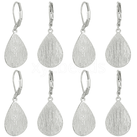 4 Pairs Teardrop Brass Leverback Earrings EJEW-HS0001-21P-1
