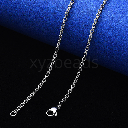 Non-Tarnish 304 Stainless Steel Cable Chain Necklace NJEW-S420-007B-P-1