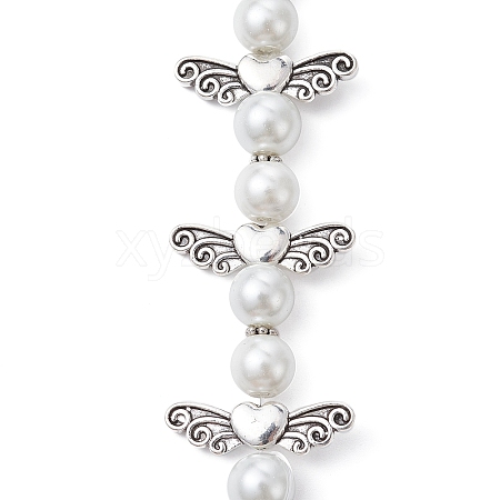 Angel Fairy Shape Glass Pearl Beads Strands AJEW-JB01180-01-1