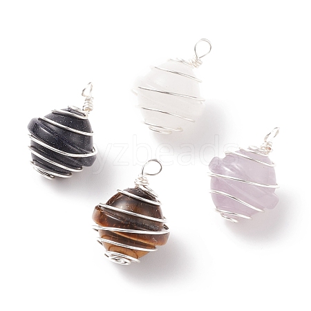 Natural & Synthetic Gemstone Pendants PALLOY-JF01651-02-1