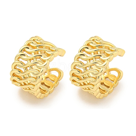 Brass Cuff Earrings EJEW-C104-144G-1