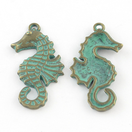 Zinc Alloy SeaHorse Pendants PALLOY-R065-027-LF-1