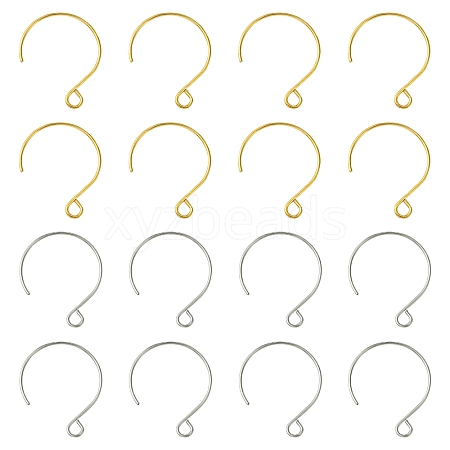 24Pcs 2 Colors Ion Plating(IP) 304 Stainless Steel Earring Hooks STAS-FS0001-65-1