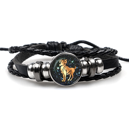 Constellation PU Leather Triple Layer Multi-strand Bracelets PW-WGF2E53-11-1