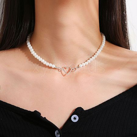 Imitation Pearl Beaded Pendant Necklaces WGB7F3C-07-1