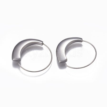 Tarnish Resistant 304 Stainless Steel Hoop Earrings EJEW-O089-26P-1