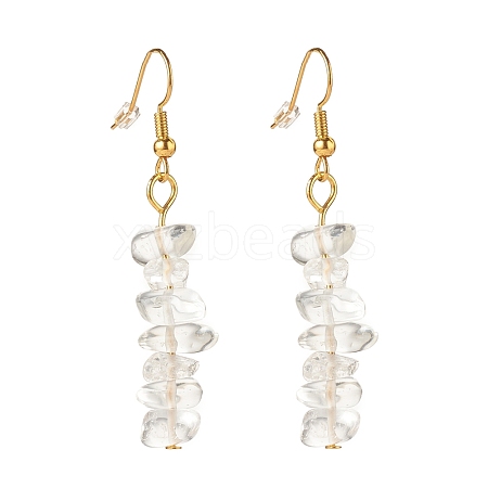 Natural Quartz Chip Beaded Dangle Earrings EJEW-JE04788-03-1