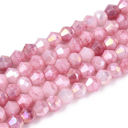 Ombre Effect Dyed Glass Beads Strands GLAA-T025-4mm-09B-1