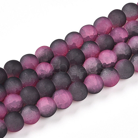 Crackle Glass Beads Strands GLAA-N009-8mm-09-1
