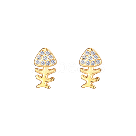 Cute Stainless Steel Fish Stud Earrings for Women UW5406-1-1