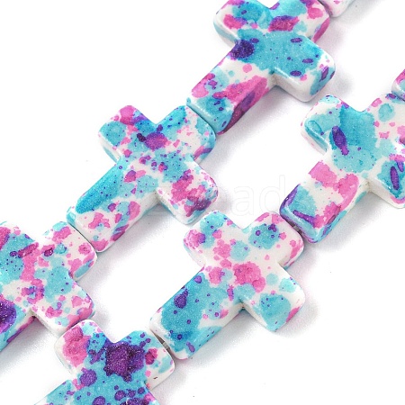 Baking Paint Synthetic Turquoise Beads Strands G-H060-01A-1