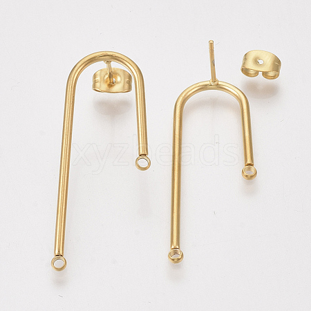 Left and Right 304 Stainless Steel Stud Earring Findings STAS-S079-143B-1