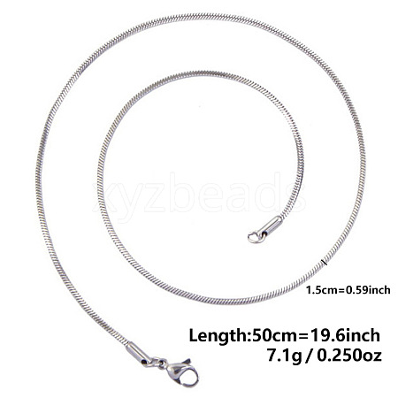 1.5mm Unisex 304 Stainless Steel Snake Chains Necklaces ZV2766-4-1
