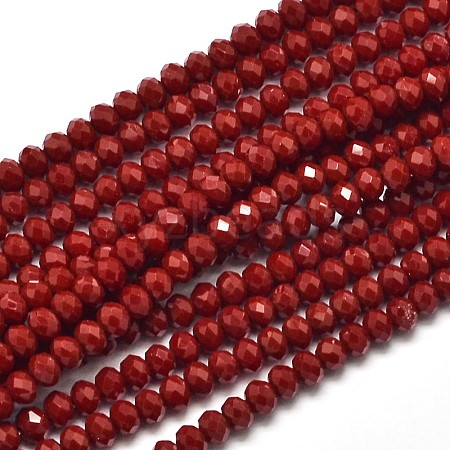 Faceted Rondelle Glass Beads Strands EGLA-J134-3x2mm-A02-1