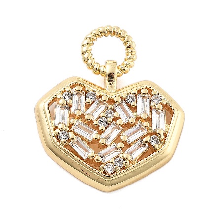 Real 18K Gold Plated Brass Glass Pendants KK-L209-087G-1