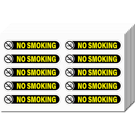 Mini PVC Coated Self Adhesive NO SMOKING Warning Stickers STIC-WH0017-004-1