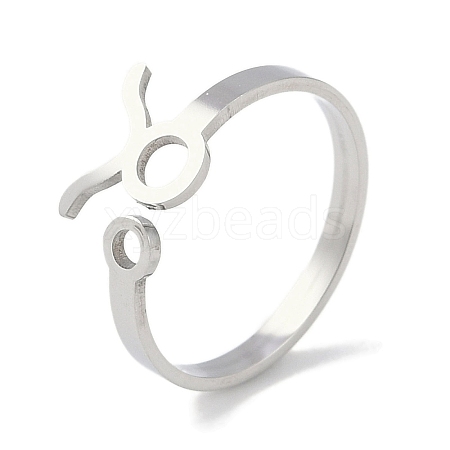 Non-Tarnish Constellations 304 Stainless Steel Open Cuff Ring for Women RJEW-L122-001P-06-1