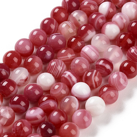 Natural Striped Agate/Banded Agate Beads Strands G-Z060-A01-B15-1