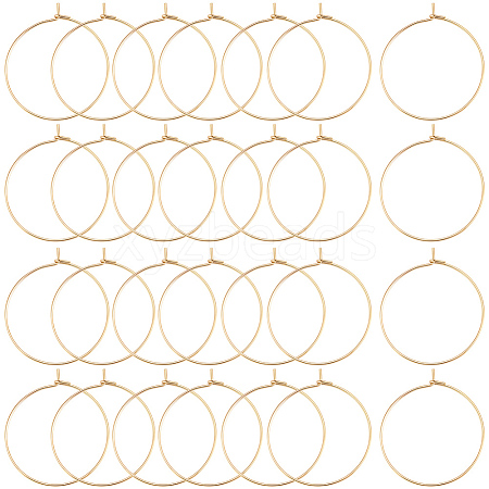 100Pcs 304 Stainless Steel Hoop Earring Findings STAS-BBC0009-65-1