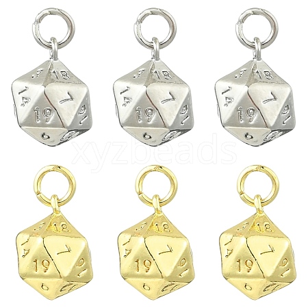 10Pcs 2 Colors Brass Charms KK-CJ0004-50-1