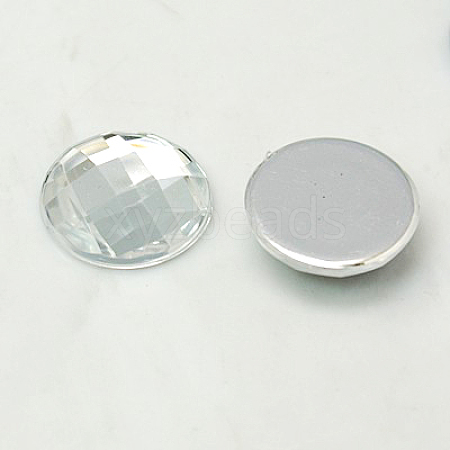 Imitation Taiwan Acrylic Rhinestone Flat Back Cabochons GACR-D002-10mm-01-1